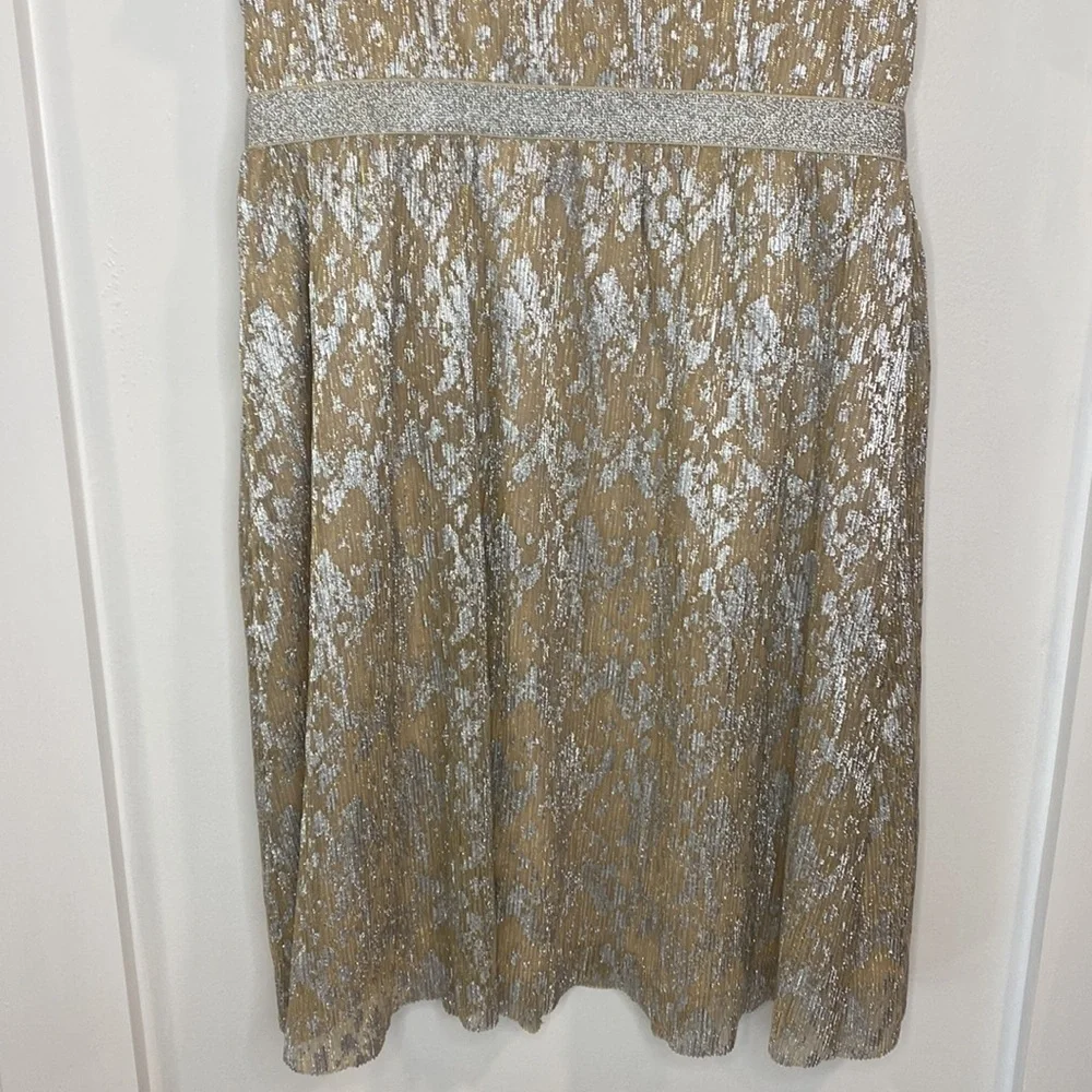 WONDER NATION tan & silver sleeveless dress